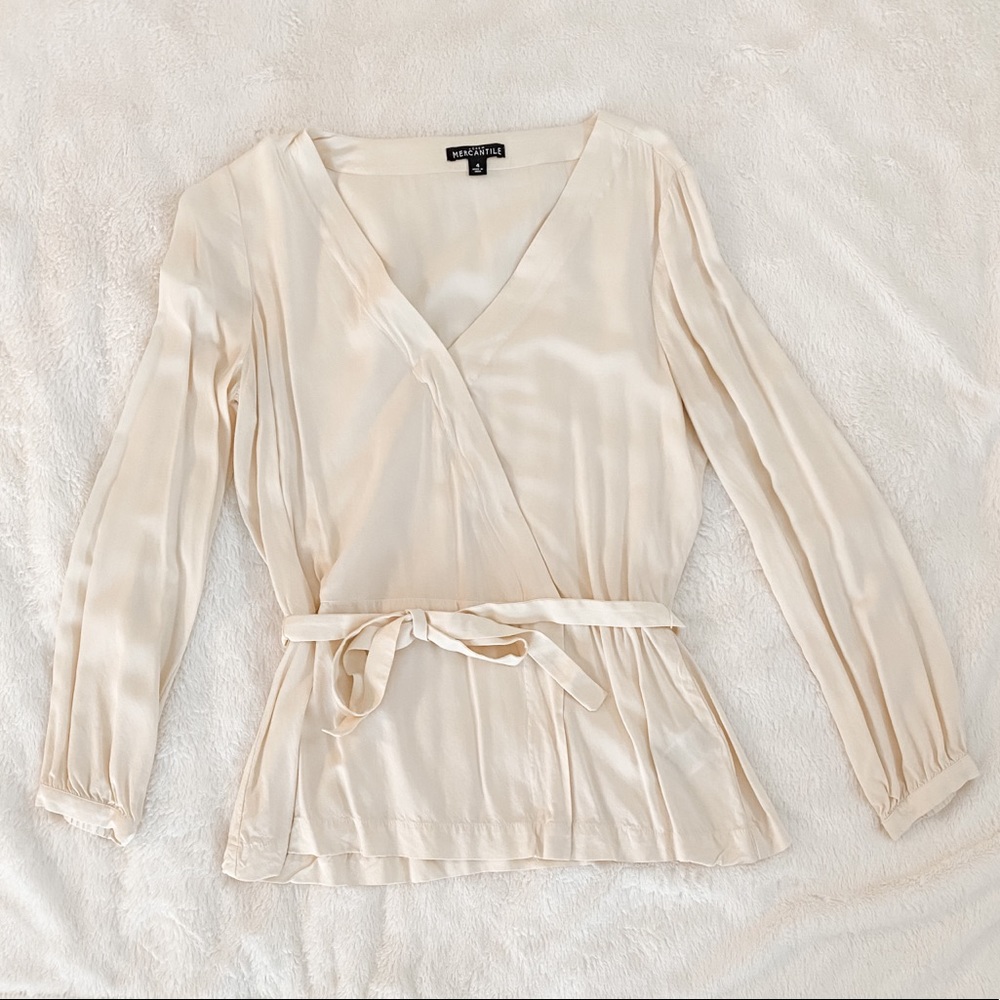 J crew Cream White Blouse